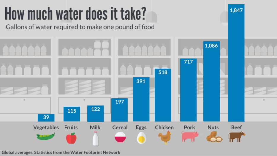 Becoming vegan can significantly reduce water consumption.